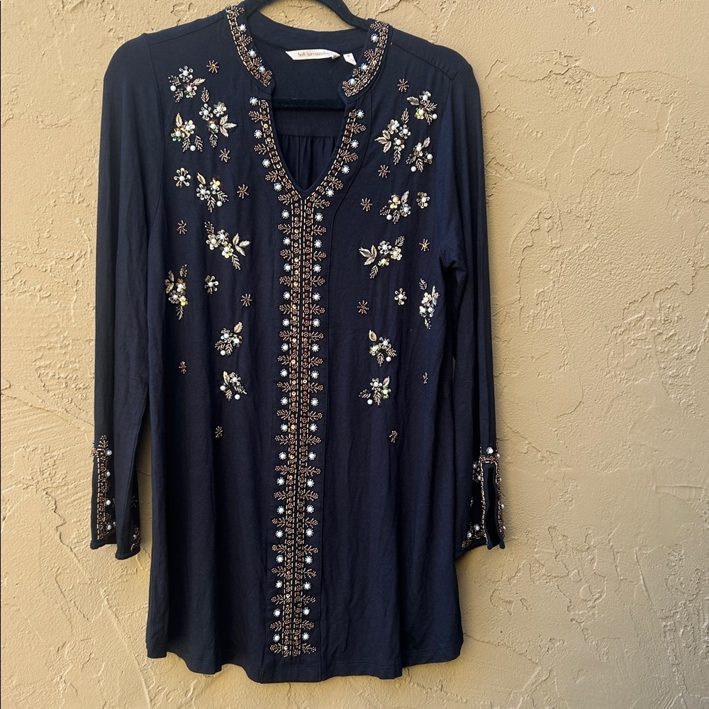 Soft Surroundings “Festa” Embellished Tunic - Picture 3 of 9